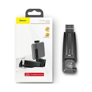 Автотримач для телефонуBaseus backseat vehicle phone holder hook Black фото.