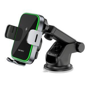 Автодержатель для телефона WIWU CH-313 Car Mount беспроводная зарядка Black фото.